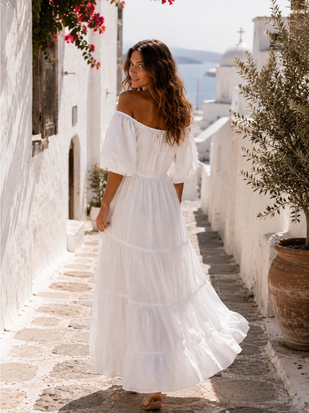 Spell Gardenia Gown White Linen Maxi Dress S NWOT Resort Honeymoon - Picture 3 of 6